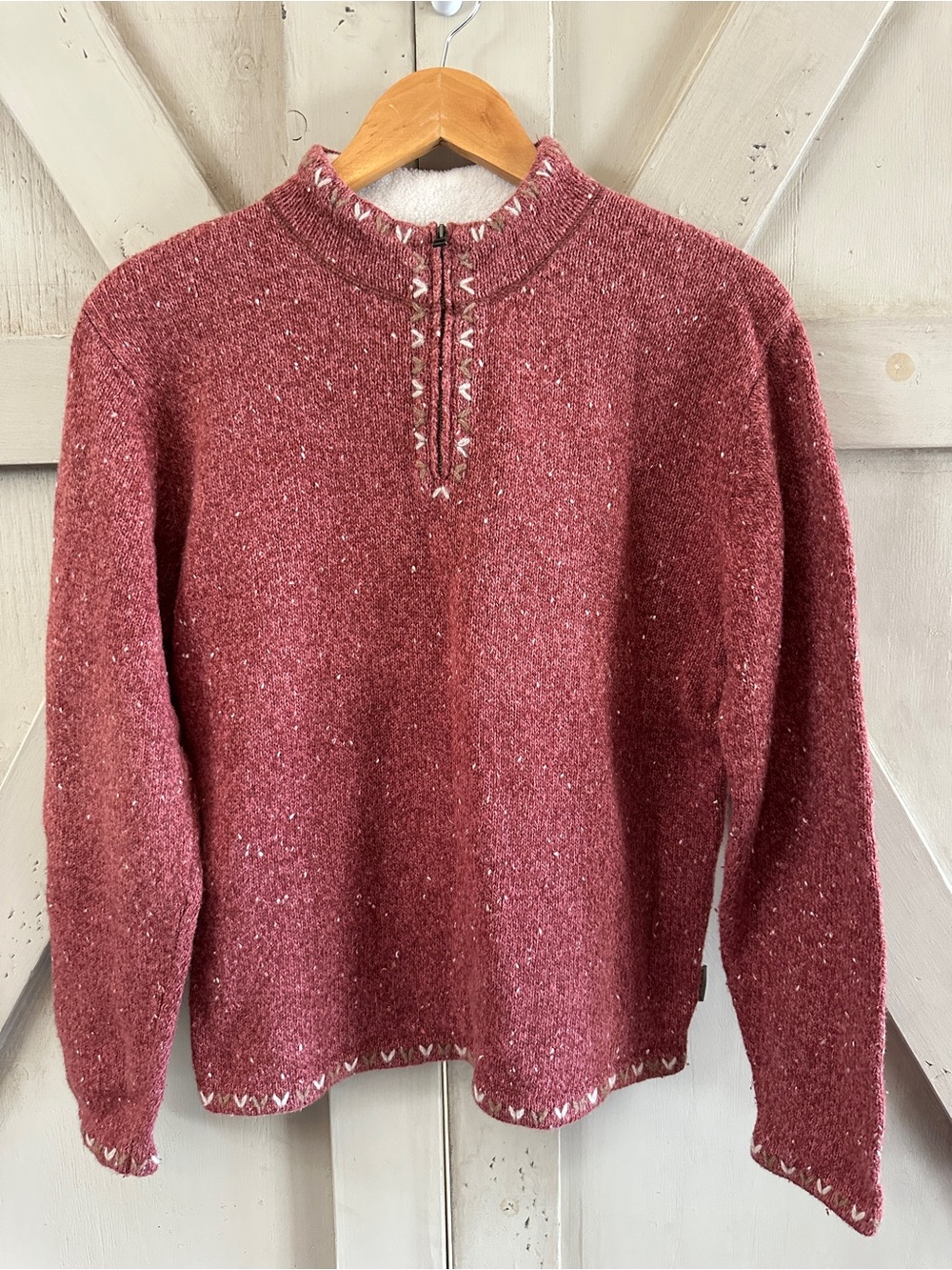 Woolrich Grenadine Women’s M Burgundy Maroon Wool Blend Mock Neck Sweater
